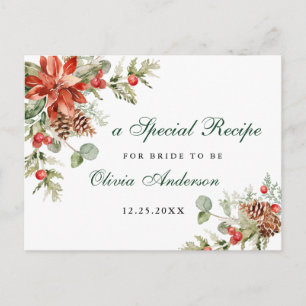 Elegante Tarjeta de Receta de Ducha Bridal de Poin