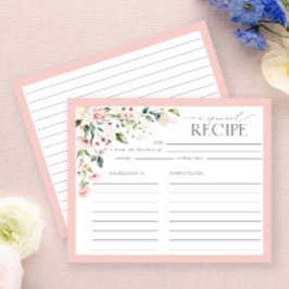 Elegante Tarjeta de Receta de Ducha Bridal Floral 