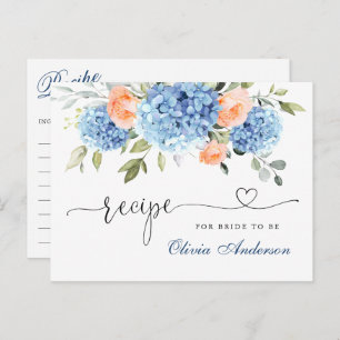 Elegante Tarjeta de Receta de Ducha Bridal Hydrang