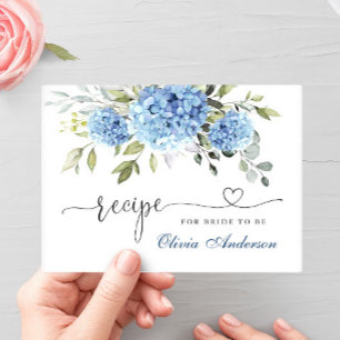 Elegante Tarjeta de Receta de Ducha Bridal Hydrang