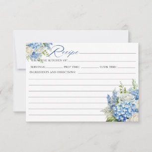 Elegante Tarjeta de Receta de Ducha Bridal Hydrang
