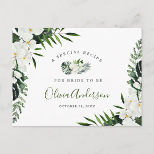 Elegante Tarjeta de Receta de Ducha Bridal para Or