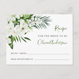 Elegante Tarjeta de Receta de Ducha Bridal para Or