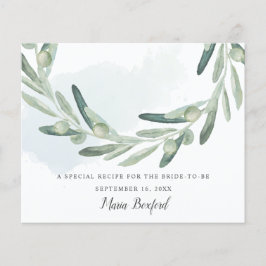 Elegante Tarjeta de Receta de Ducha Bridal Sprig d