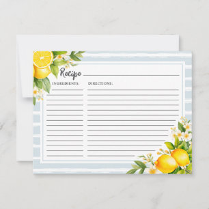 Elegante Tarjeta de Receta de Ducha de Lemon Brida