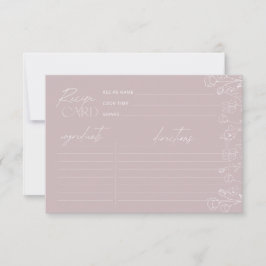 Elegante Tarjeta De Receta De Ducha Floral