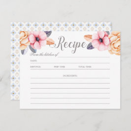 Elegante tarjeta de receta de duchas nupciales par