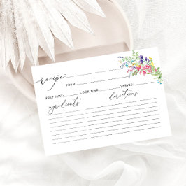 Elegante Tarjeta de Receta de Flores Silvestres ac