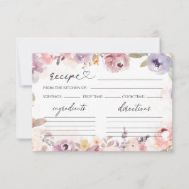 Elegante tarjeta de receta de flores silvestres pa