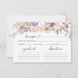 Elegante tarjeta de receta de flores silvestres pa