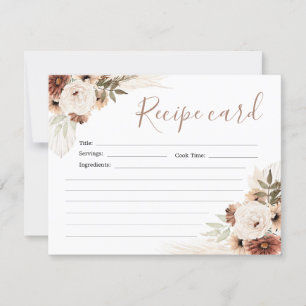 Elegante Tarjeta de Receta de Grasa Beige Boho Pam
