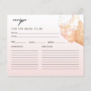 Elegante Tarjeta de Receta Elegante De Helado Crem