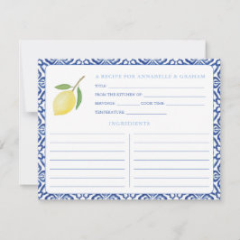 Elegante Tarjeta de Receta Italiana de Ducha con L