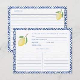 Elegante Tarjeta de Receta Italiana de Ducha con L