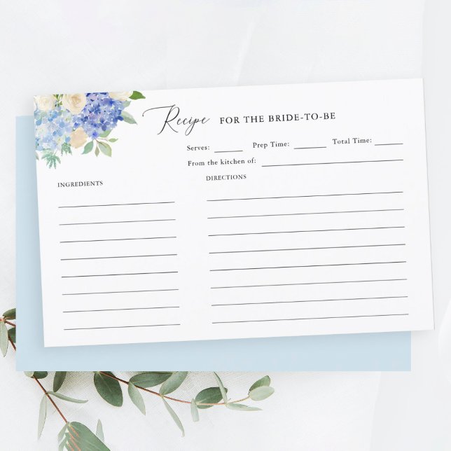 Elegante tarjeta de recetas de ducha azul turquesa (Subido por el creador)