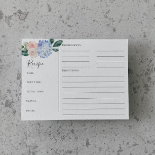 Elegante tarjeta de recetas de ducha de novia de H