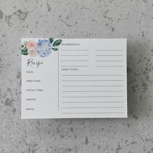Elegante tarjeta de recetas de ducha de novia de H (Subido por el creador)
