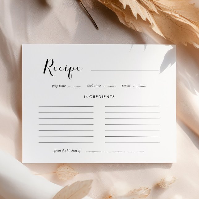 Elegante tarjeta de recetas de ducha de novia en b (Subido por el creador)