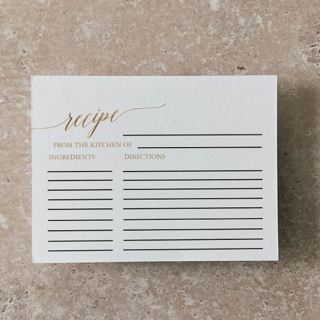 Elegante tarjeta de recetas de la caligrafía de or (Subido por el creador)