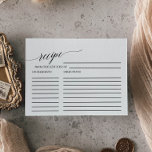 Elegante tarjeta de recetas de la caligrafía negra<br><div class="desc">Estas elegantes tarjetas de la receta de la novia de caligrafía negra son una excelente manera de proporcionar a la futura novia todas las recetas que necesitará como nueva esposa. El diseño es sencillo y cuenta con una tarjeta minimalista decorada con una tipografía romántica y caprichosa. Lo bueno de estas...</div>