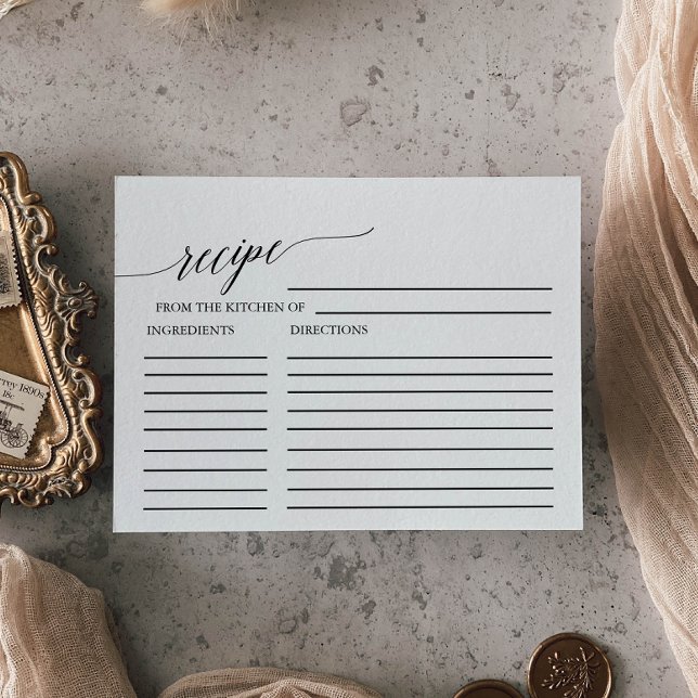 Elegante tarjeta de recetas de la caligrafía negra (Subido por el creador)