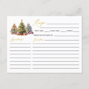 Elegante tarjeta de recetas de Navidad moderna en 