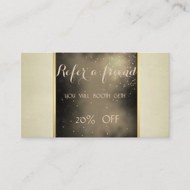Elegante Tarjeta de Recomendación Moderna Crema (Anverso)