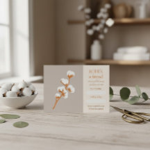 Elegante tarjeta de referencia de rama de algodón