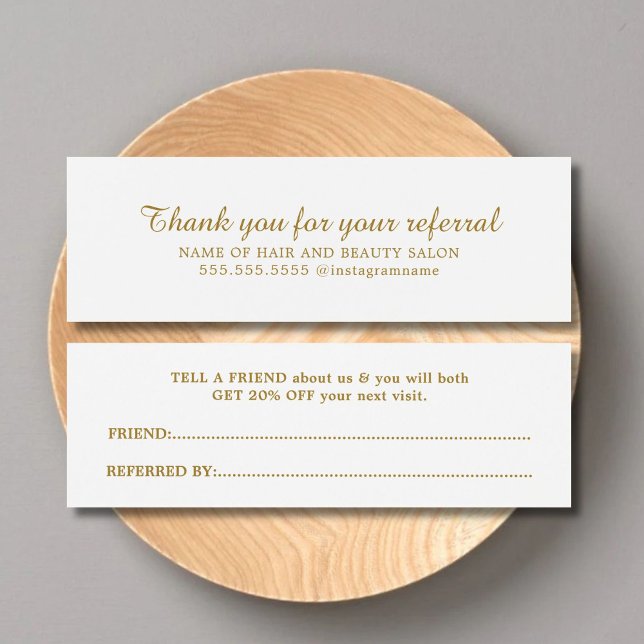 Elegante tarjeta de referencia de salón de belleza (Subido por el creador)
