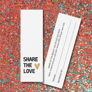 Elegante tarjeta de referencia del corazón del oro