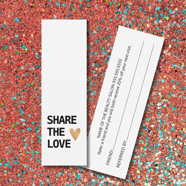 Elegante tarjeta de referencia del corazón del oro (Subido por el creador)