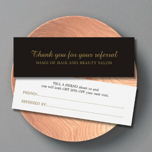 Elegante tarjeta de referencia del salón de bellez