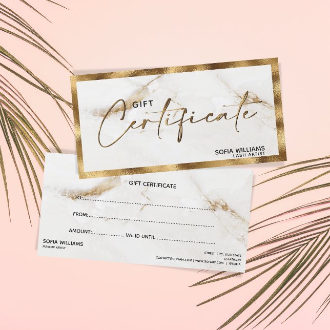 Elegante tarjeta de regalo de certificado de mármo (Subido por el creador)