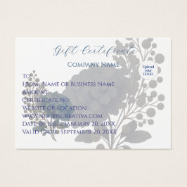 Elegante tarjeta de regalo de Hydrangea azul Vouch