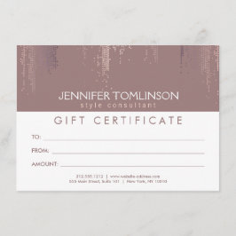 Elegante tarjeta de regalo del patrón de lluvia de