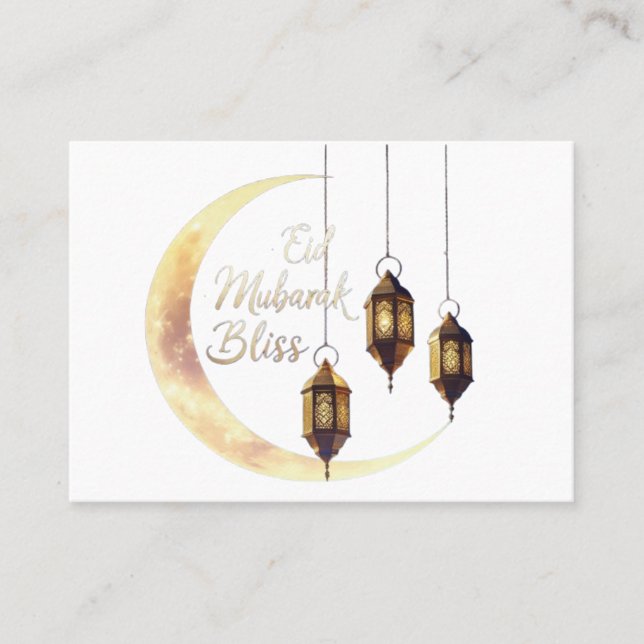 Elegante tarjeta de regalo "Eid Mubarak" - Luna Cr (Anverso)