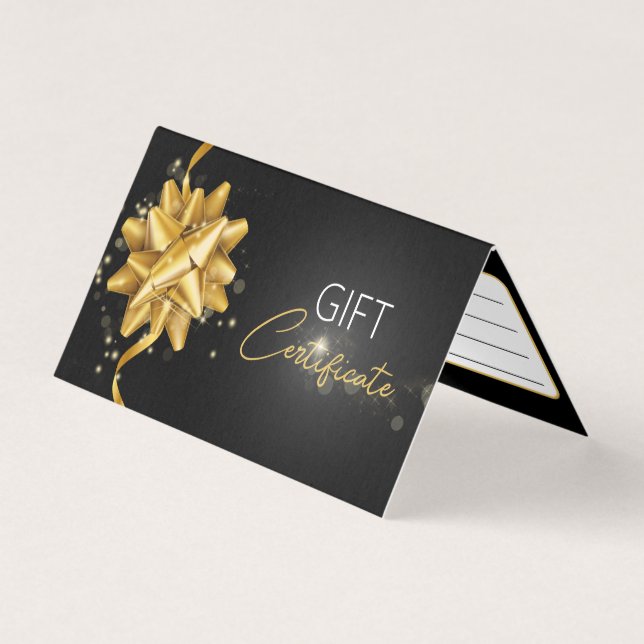 Elegante tarjeta de regalo elegante de Black Gold  (Anverso)