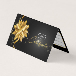 Elegante tarjeta de regalo elegante de Black Gold 