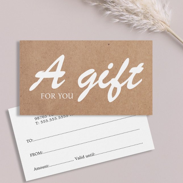 Elegante Tarjeta de Regalo Kraft Blanco Impreso co (Subido por el creador)