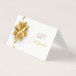 Elegante tarjeta de regalo Luminosa de Bow de Oro
