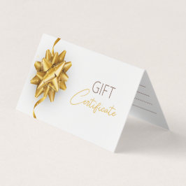 Elegante tarjeta de regalo Luminosa de Bow de Oro