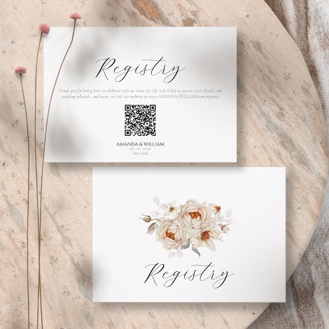 Elegante tarjeta de registro de Bodas florales (Subido por el creador)