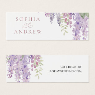 Elegante Tarjeta de Registro de Flores de Wisteria