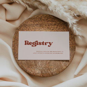 Elegante tarjeta de registro del boda rosa de melo