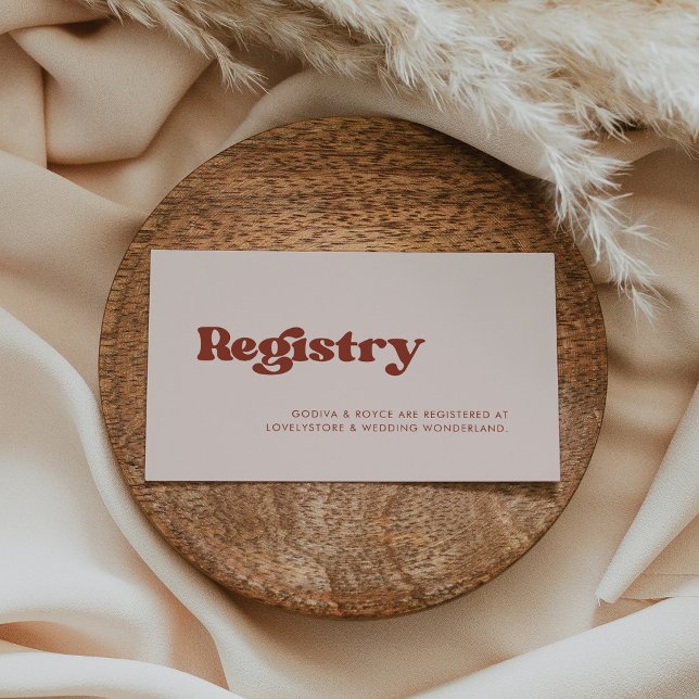 Elegante tarjeta de registro del boda rosa de melo (Subido por el creador)