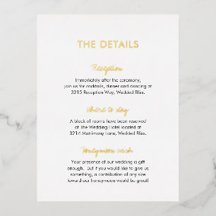 Elegante tarjeta de Relieve metalizado Boda modern