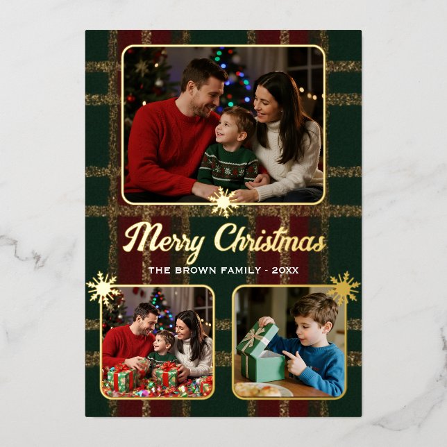 Elegante tarjeta de Relieve metalizado de fotograf (Anverso)