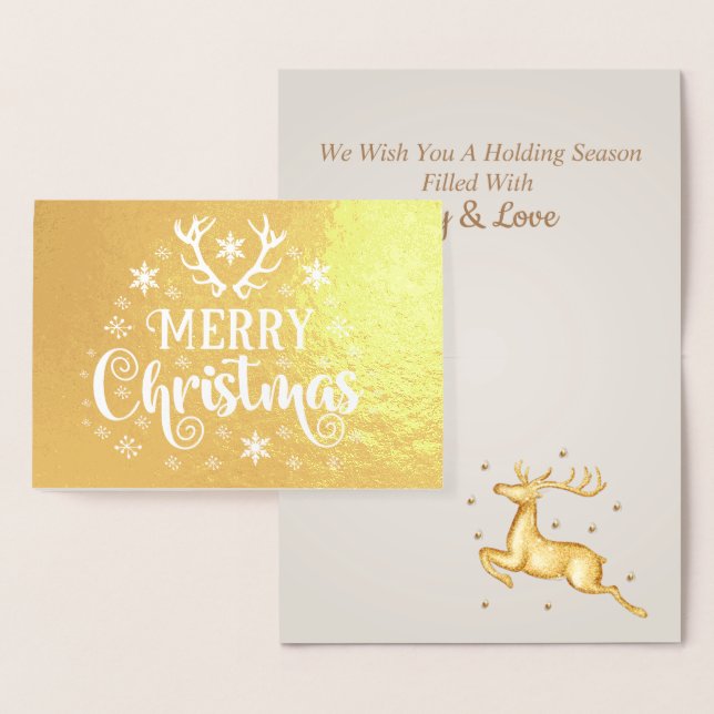 Elegante tarjeta de Relieve metalizado de Navidade (Demostración)