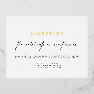 Elegante tarjeta de Relieve metalizado de recepció