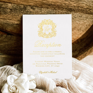 Elegante tarjeta de Relieve metalizado de recepció